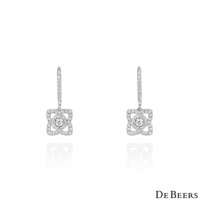 De Beers White Gold Diamond Enchanted Lotus Sleeper Earrings De Beers White Gold Diamond Enchanted Lotus Sleeper Earrings